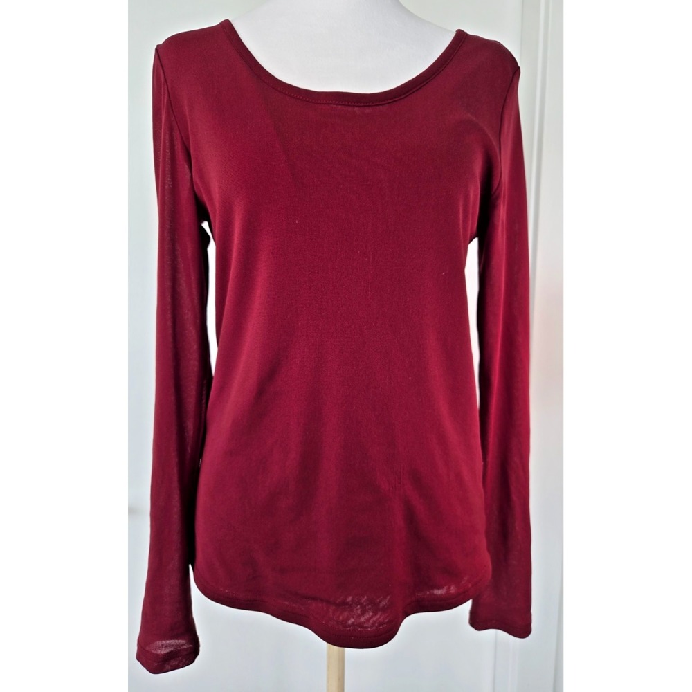 Marni Sheer Long Sleeves Top Mesh Long Sleeves Burgundy